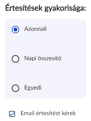 Értesítések gyakorisága