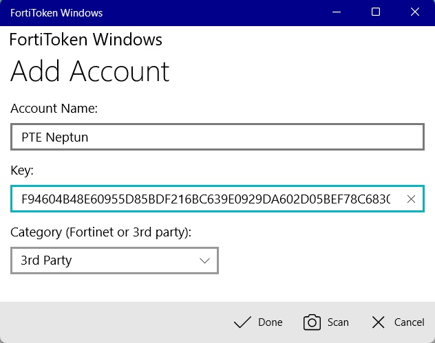 2-factor - FortiToken registration