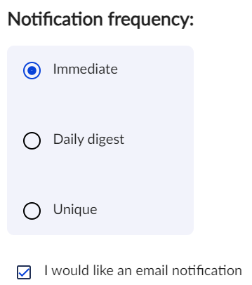 Notification frequency